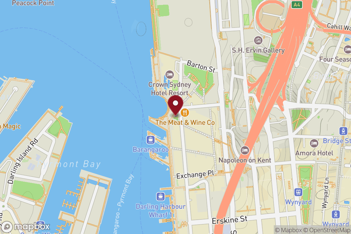 Map showing the start point for Decision Clinic at Barangaroo House, Sydney